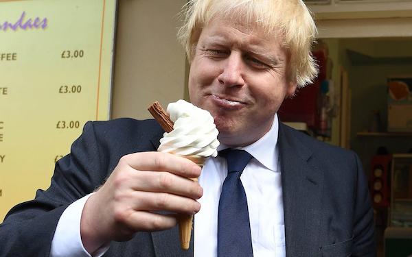 Boris Johnson eats ice cream